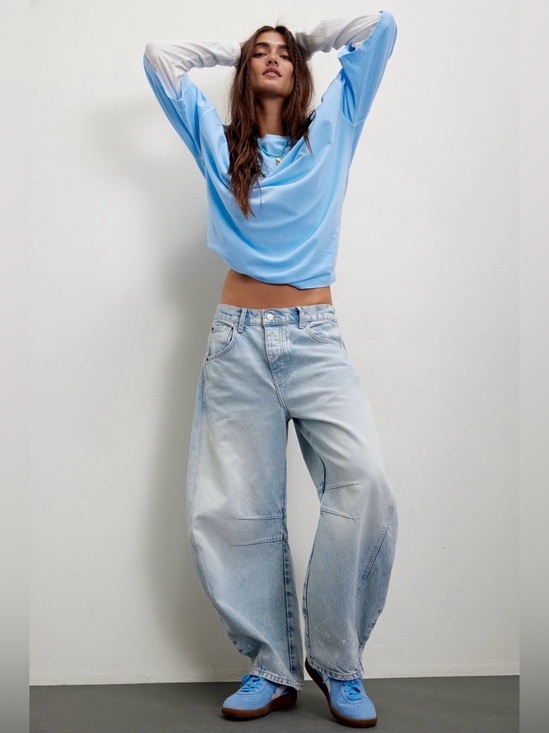 Free People Denim - NWOT We The Free Good Luck Mid-Rise Barrel Jeans Size 29